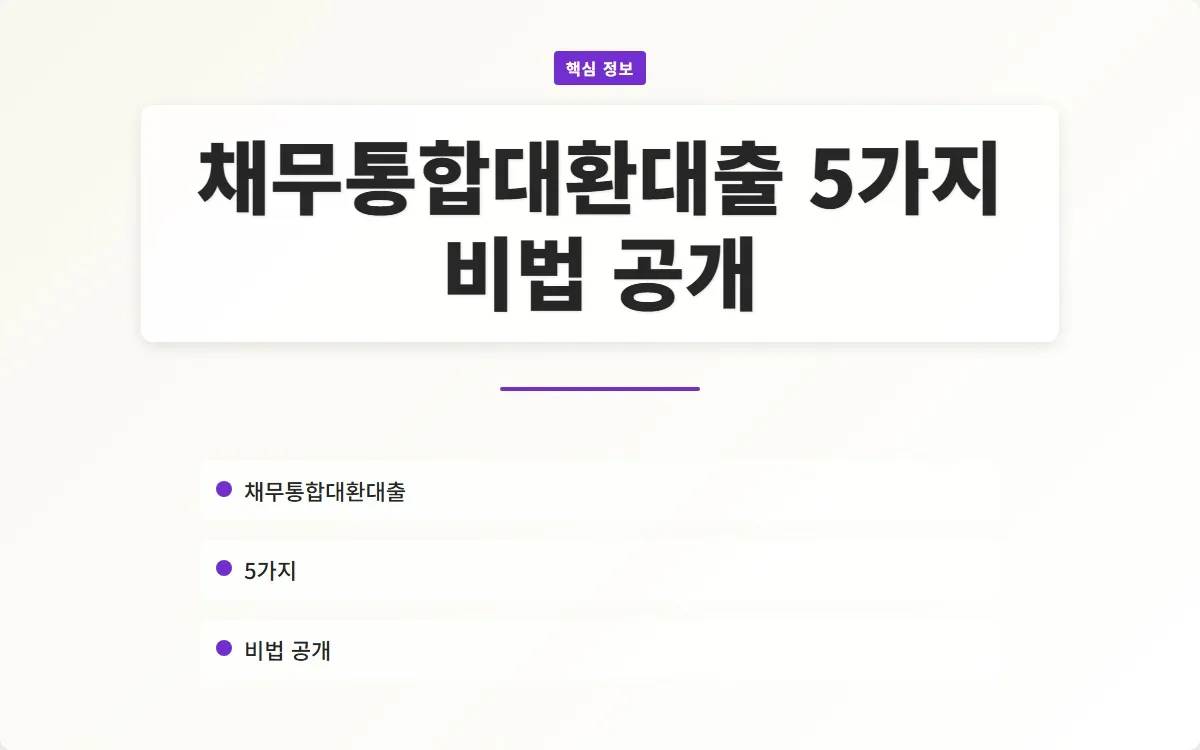 채무통합대환대출 이미지 1